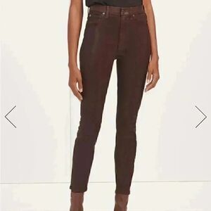 7 For All Mankind Chocolate Brown Faux Leather Pants Size 10